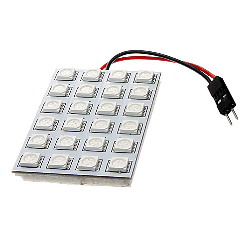 24x5050SMD 4W 250-270LM Blue Light светодиодные автомобилей номерных знаков / Купол / лампа для чтения (12)