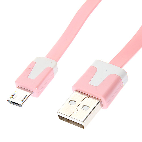 USB мужчина к Micro USB Мужской плоский розовый Тип (2M)