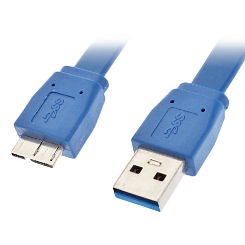 USB 3.0 тип мужчина к микро-USB 3.0 Тип мужчинами плоский кабель синий тип (0,6 м)