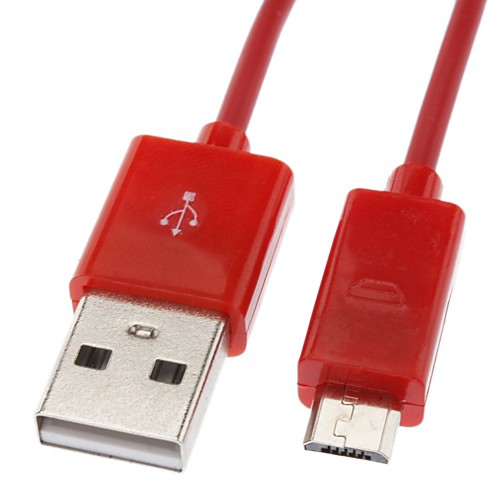 Micro USB к USB между мужчинами кабель для Samsung / Huawei / ZTE / Nokia / HTC Красный (1M)