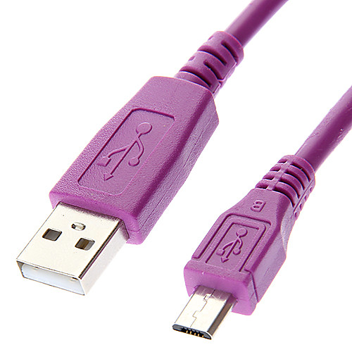 Micro USB к USB между мужчинами кабель для телефона фиолетовый (1M)