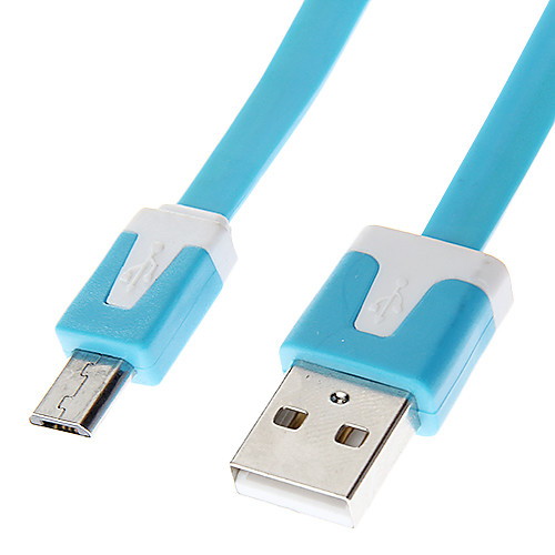 USB мужчина к Micro USB Мужской плоский тип Синий (1M)