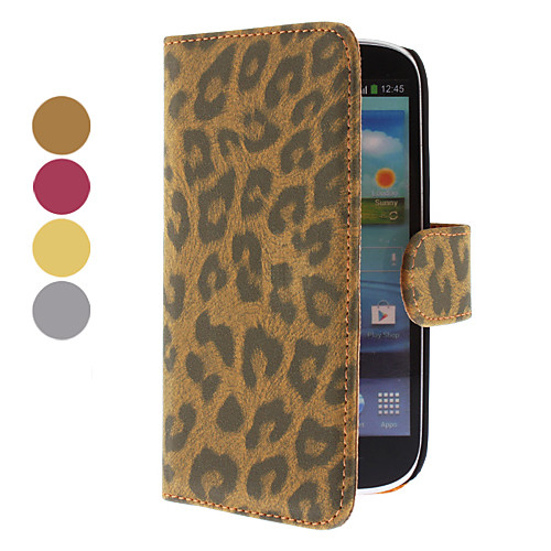 Leopard Pattern PU кожаный чехол с подставкой и карты памяти для Samsung I9300 Galaxy S3 (разных цветов)