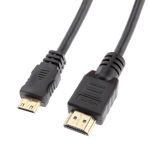 HDMI мужчин и мини-HDMI мужчин v1.3 кабель черный Глод покрытием для смарт-LED HDTV / Apple TV / Blu-Ray DVD (3 м)