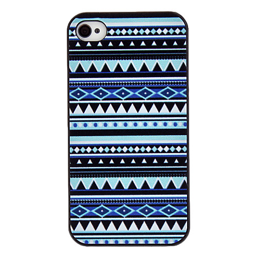 Голубых тонах Цветные рисования Pattern черная рамка PC Жесткий чехол для iPhone 4/4S