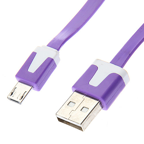 USB мужчина к Micro USB Мужской Вид Квартира Фиолетовый (3 м)