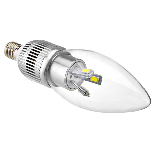 E12 3W 200 6x5630SMD-220LM 5800-6500K Белый свет природных светодиодные свечи лампы (110-240V)