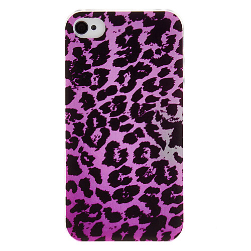 Фиолетовый Leopard Pattern прозрачный корпус PC рамка для iPhone 4/4S