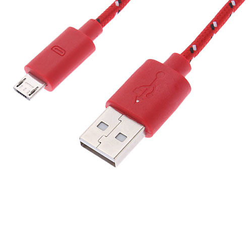 USB 2.0 мужчина к Micro USB кабель для передачи данных Мужской покрытием Чистый красный (1м)