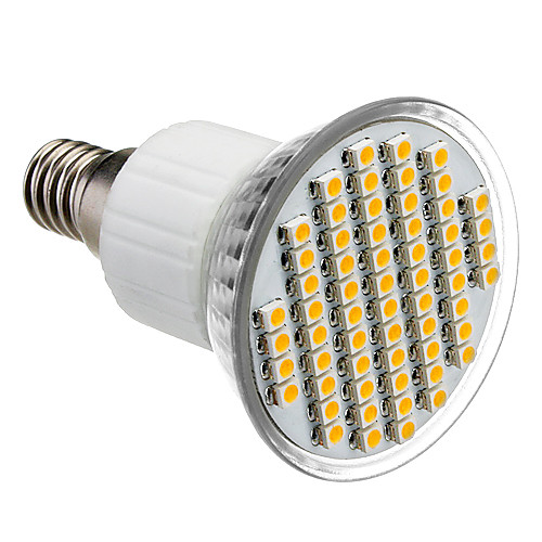 E14 4W 60x3528SMD 210-240LM 3000-3500K теплый белый свет Светодиодные пятно лампы (85-265В)