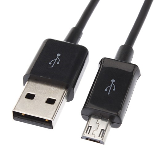 Micro USB к USB между мужчинами кабель для Samsung / Huawei / ZTE / Nokia / HTC черный (1M)