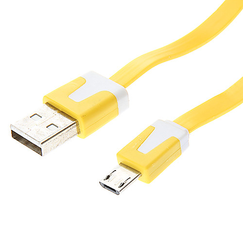 USB мужчина к Micro USB Мужской плоский желтый Тип (3M)