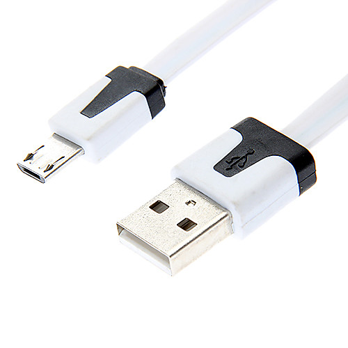 USB мужчина к Micro USB Мужской плоский тип Белая (1M)