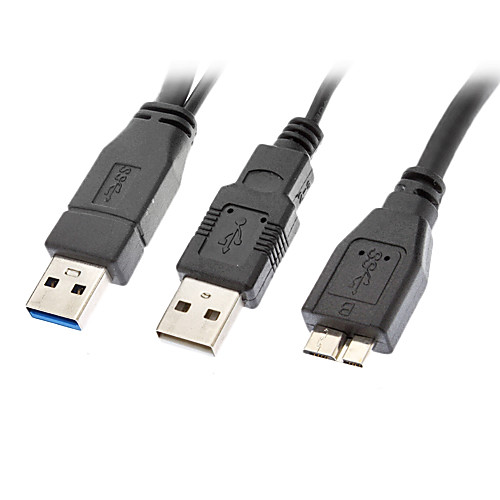 USB 3.0 тип мужчина к микро-USB 3.0  USB 2.0 Мужской кабель черный (1M)