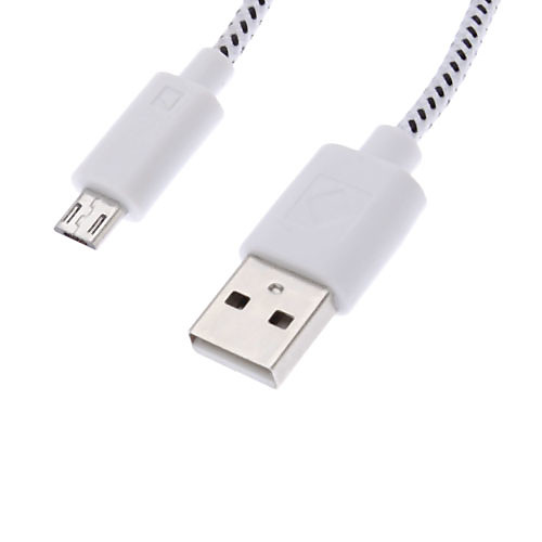 USB 2.0 мужчина к Micro USB кабель для передачи данных Мужской покрытием Чистый белый (1 м)