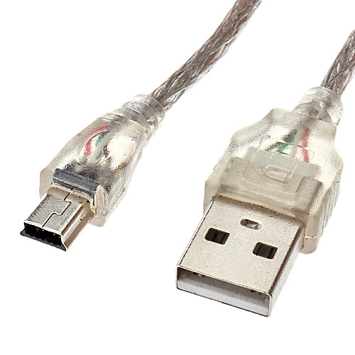 USB мужчина к USB B Мужской кабель Прозрачный тип (0.8m)