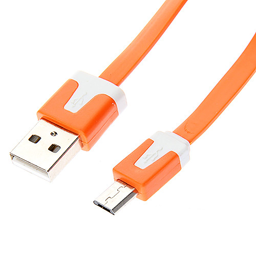 USB мужчина к Micro USB Мужской плоский тип Оранжевый (2М)