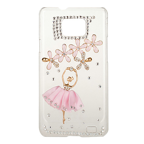 Циркон Dancing Girl Счастливый клевер Pattern Case для Samsung Galaxy S2 I9100