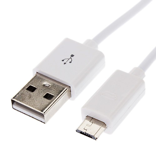 Micro USB к USB между мужчинами кабель для Samsung / Huawei / ZTE / Nokia / HTC белый (1M)