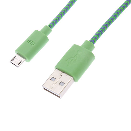 USB 2.0 мужчина к Micro USB кабель для передачи данных Мужской покрытием Чистый зеленый (1м)