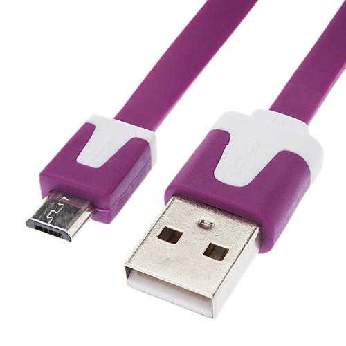 Micro USB к USB между мужчинами кабель для Samsung / Huawei / ZTE / Nokia / HTC / Sony Ericson плоский тип Фиолетовый (2M)