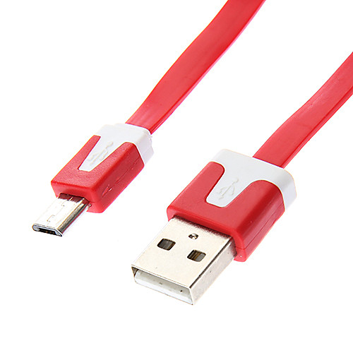 USB мужчина к Micro USB Мужской Красный плоский тип (3M)