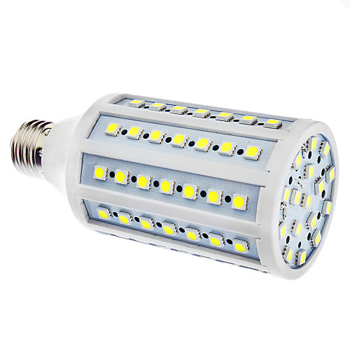 E27 15W 86x5050SMD 1200-1300LM 6000-6500K Природный белый свет светодиодных кукурузы лампа (110/220В)