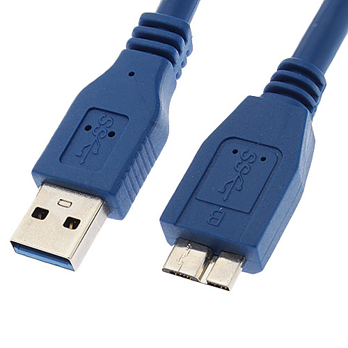 Синий кабель USB 3.0 Male - Micro USB 3.0 Male, 30 см