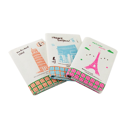 Декорации Парижа белье случая кредитной карточки (Random Color, для 12 карт)