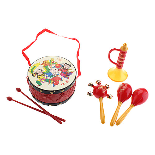 Традиционные китайские барабаны, погремушки, рога обновления для детей