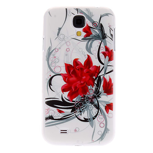 Красные цветы шаблон Жесткий чехол для Samsung Galaxy i9500 S4