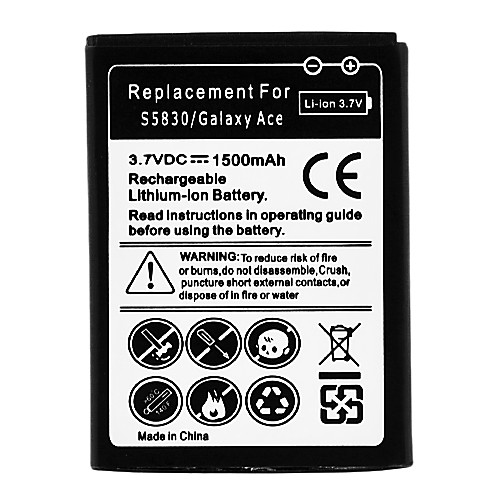 Заменить 1500mAh литий-ионный аккумулятор для Samsung S5830 (3.7V)