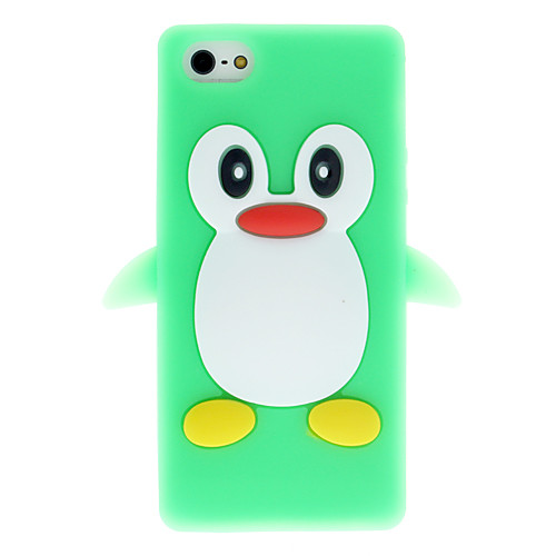3D зеленый пингвин силиконовые мягкий чехол для iphone 5/5s