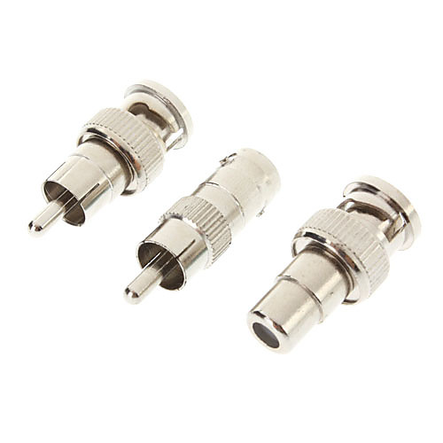 Мужчина BNC к RCA Male / Female AV Connector Серебряный набор адаптеров