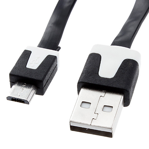 USB 2.0 мужчина к Micro USB зарядка Мужской синхронизации данных плоский кабель (300 см)