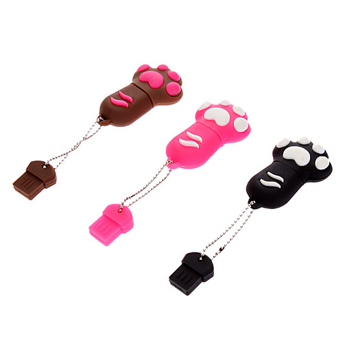 16GB Cute Dog Paw Резиновая USB Flash Drive