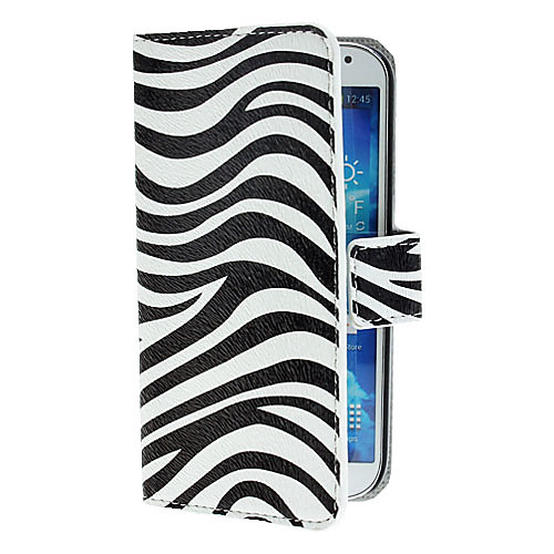 Zebra Pattern PU кожаный чехол с подставкой и карты памяти для Samsung Galaxy i9500 S4