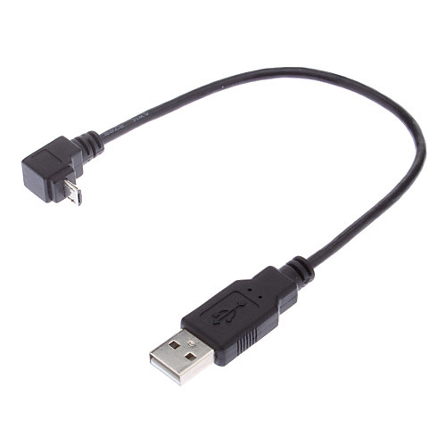 USB 2.0 мужчина к Micro USB 2.0 Мужской кабель 90 градусов вниз (0,1 М)