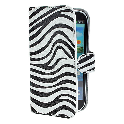 Zebra Pattern PU кожаный чехол с подставкой и карты памяти для Samsung I9300 Galaxy S3