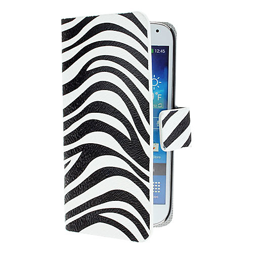 Zebra Pattern PU кожаный чехол с магнитной оснастки и карты памяти для Samsung Galaxy I9190 мини-S4