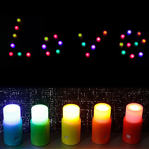 Светильник ночной разноцветный в форме свечи (5 шт в наборе)