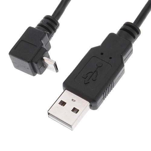 USB 2.0 мужчина к Micro USB 2.0 Мужской кабель 90 градусов вверх (0,1 М)