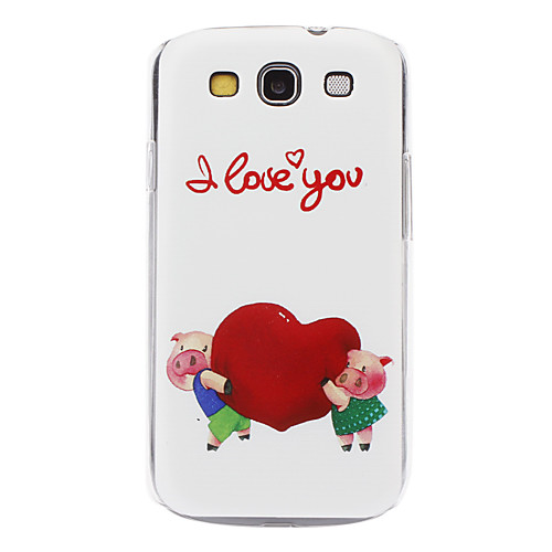 Любовь Piggy Pattern Жесткий чехол для Samsung I9300 Galaxy S3