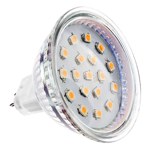 Лампа-спот светодиодная GU5.3 MR16 4W 2700K 300LM 15x2835smd теплый белый свет (12V)