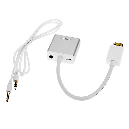 HDMI V1.3 мужчина к VGA Женский кабель с 3,5 мм аудио кабель белый (1M)