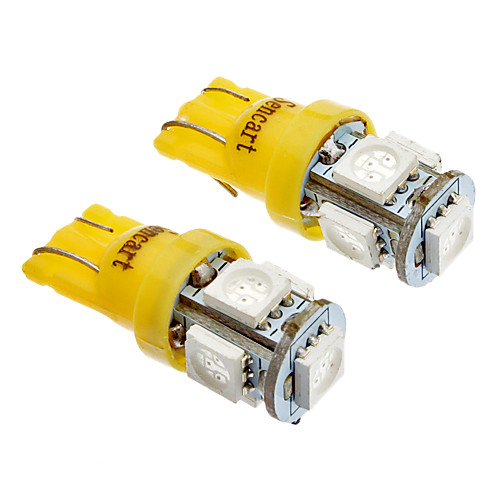 T10 5x5050SMD светодиодные Светлую сторону 194 168 W5W Янтарный / Желтый свет хвостом клина (12V)