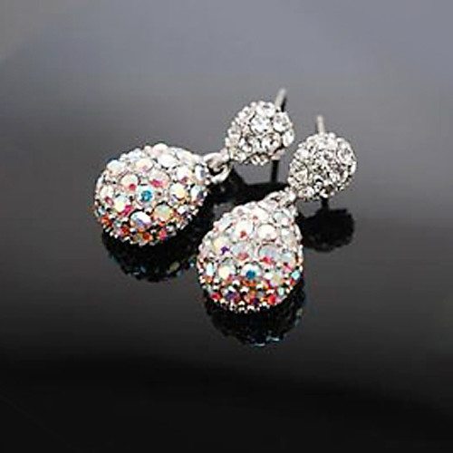Корейская версия простой и красивый многоточечной бриллиантовые серьги дамы алмаз (случайный цвет)