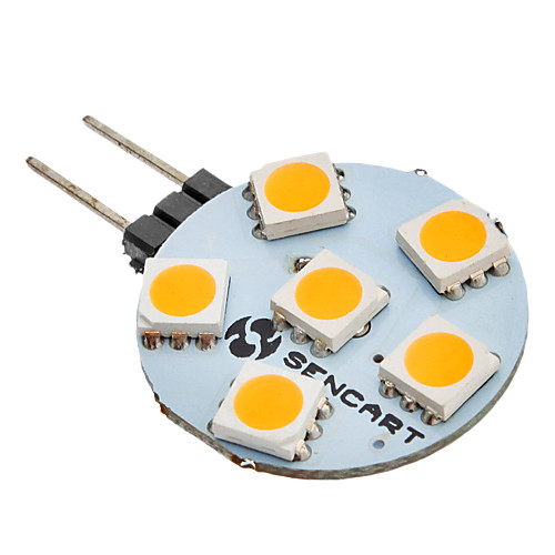 G4 6W 6x5050SMD 60-80LM 3000K теплый белый свет Светодиодная лампа (12)