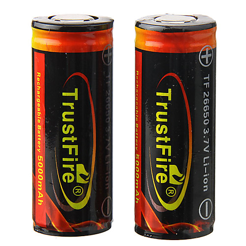 TrustFire 3.7V 5000mAh аккумуляторная 26650 литий-ионные аккумуляторы (пара)