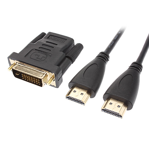 Мужчина HDMI к DVI 24 5 мужской адаптер  HDMI V1.4 между мужчинами подключения кабеля черный (1,5 м)